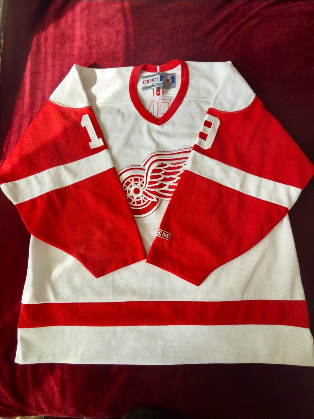 Vintage CCM Red Wings Steve Yzerman Signed Jersey #19 HOF